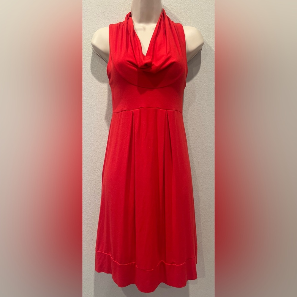 Michael Stars Red/Orange Cowl Neck Spring Dress